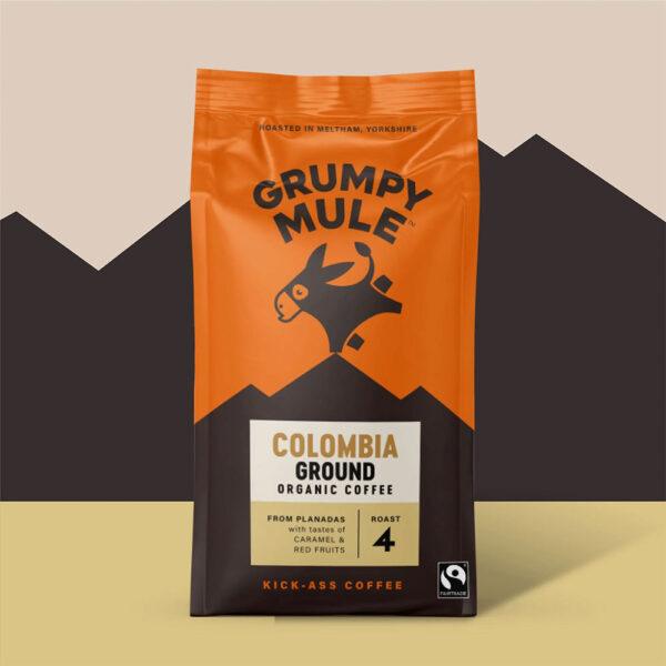Grumpy Mule Organic Roast and Ground Colombia Coffee