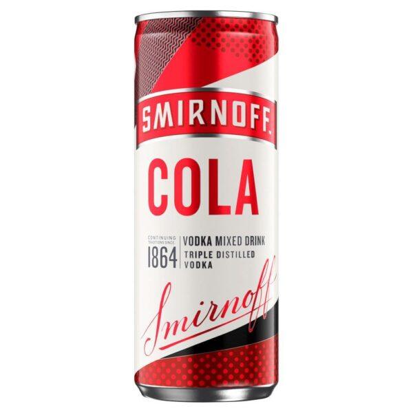 Smirnoff Vodka and Cola Cans