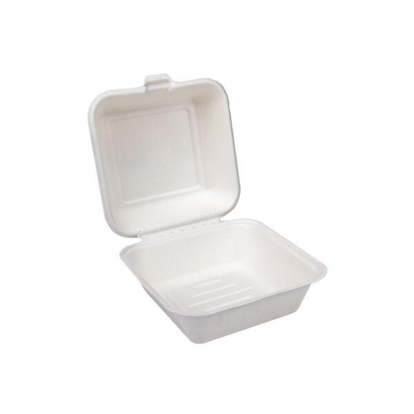 Bagasse Burger Box 6”