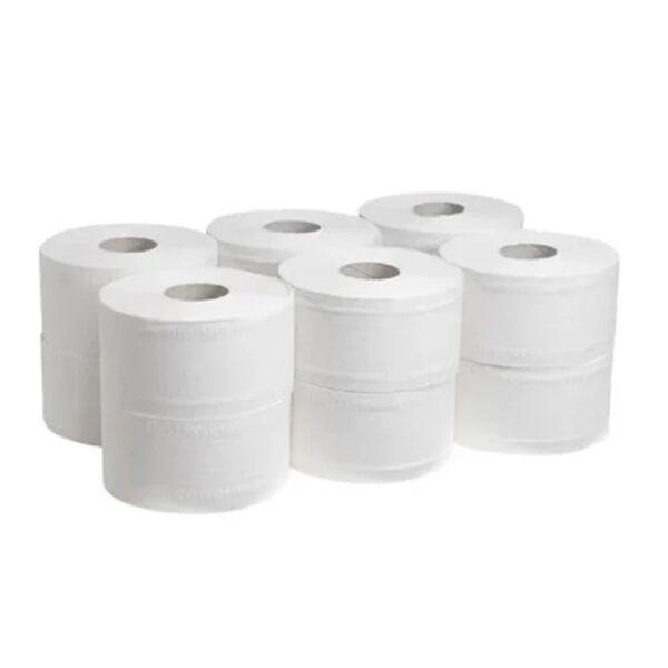 2 Ply White Mini Jumbo Toilet Rolls
