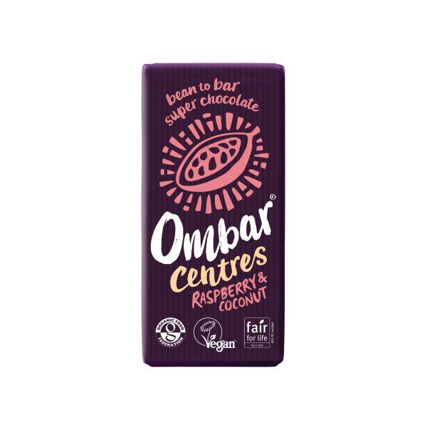 Ombar Organic Raspberry and Coconut Centre Raw Chocolate