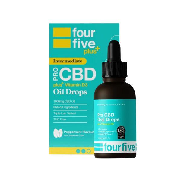 20% CBD Oil Drops Peppermint With Vit D