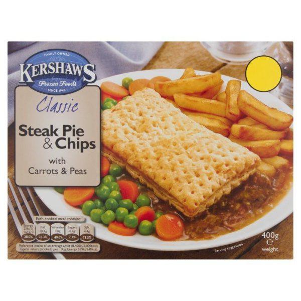 Kershaws Steak Pie & Chips Price Marked £2.75