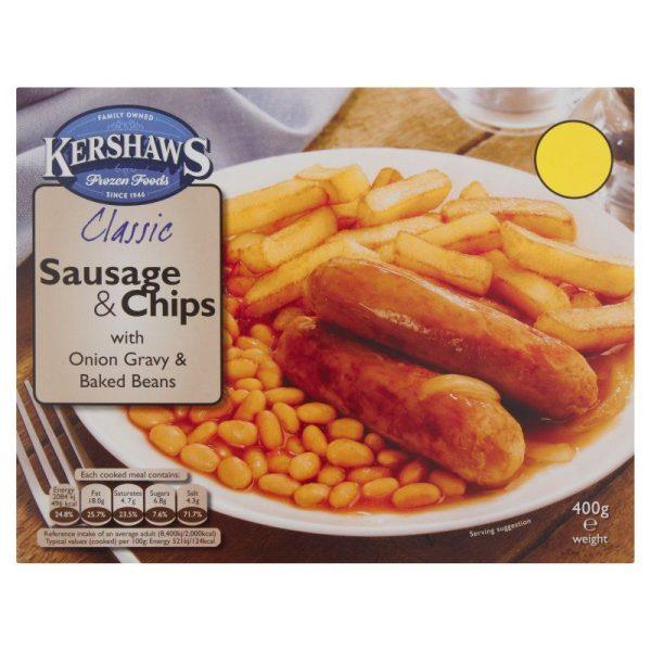 Kershaws Sausage & Chips Price Marked £2.75