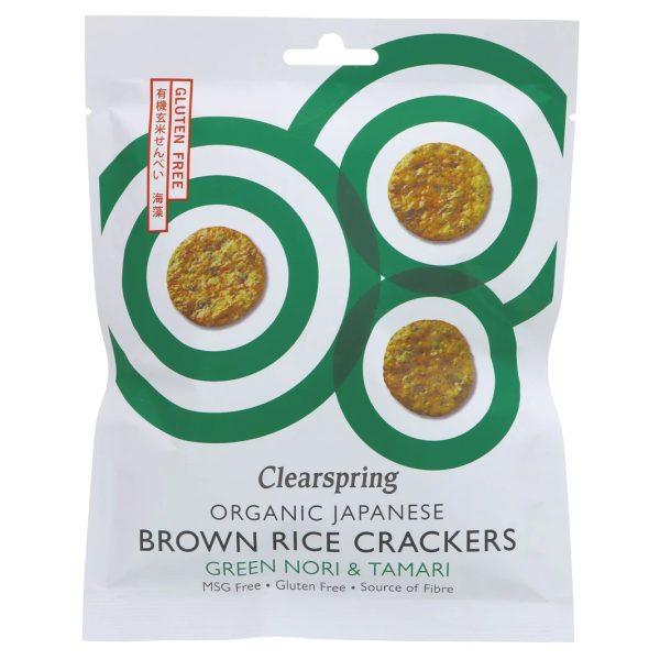 Clearspring Japanese Brown Rice Crackers Green Nori Tamari