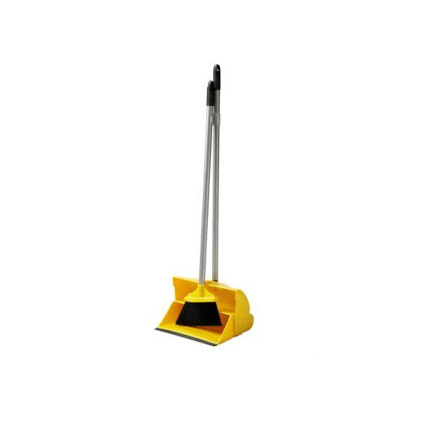 Yellow Long Handle Dustpan & Brush Set