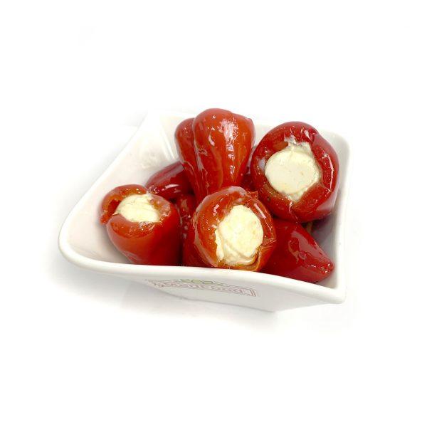 Red Sweet African Peppers with Cheese in Oil