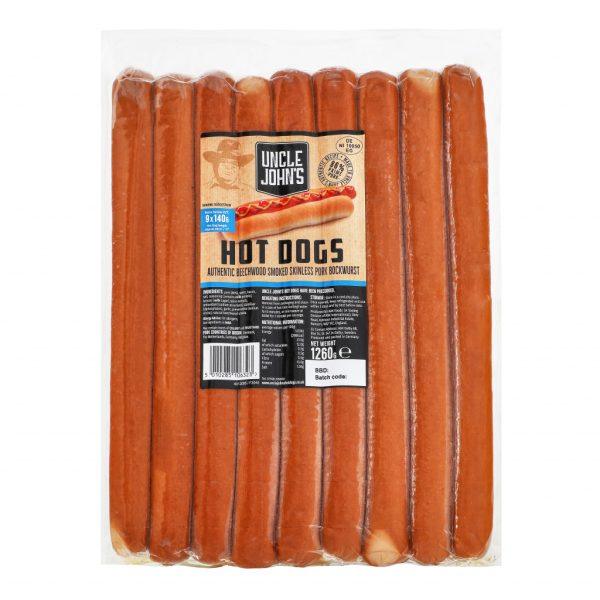 Uncle Johns 12” Hot Dogs 140g