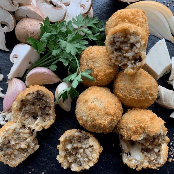 Frostkrone Mushroom and Crumbly Blue Arancini