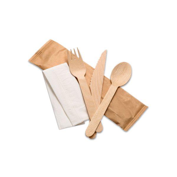 Birchwood 4in1 Fork, Knife, DSpoon & Napkin