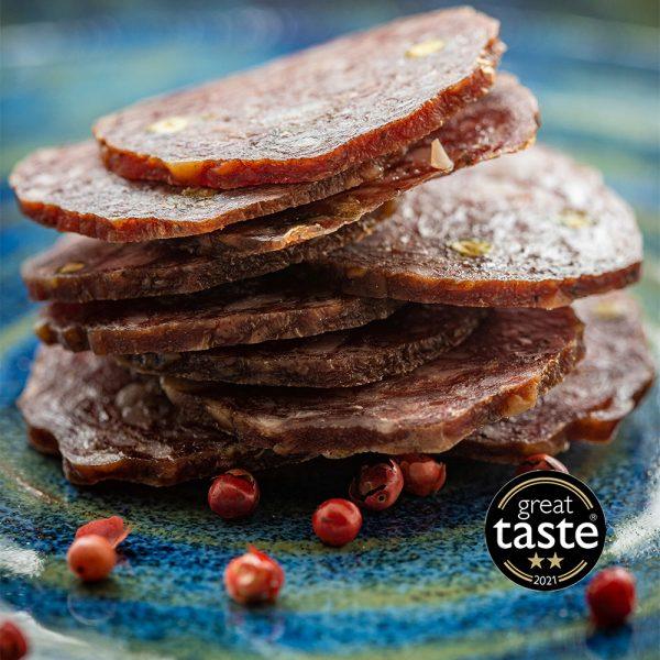 Venison, Pork and Green Pepper Salami Slices