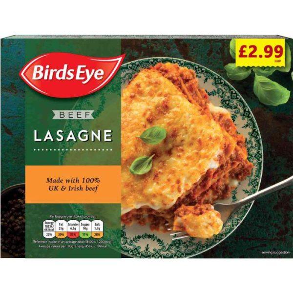 Birds Eye Beef Lasagne Price Marked £2.99