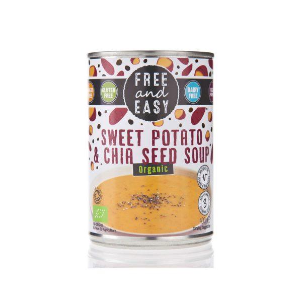 Free & Easy Organic Sweet Potato and Chia Seed Soup