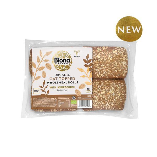 Biona Organic Oat Topped Wholemeal Topped Rolls
