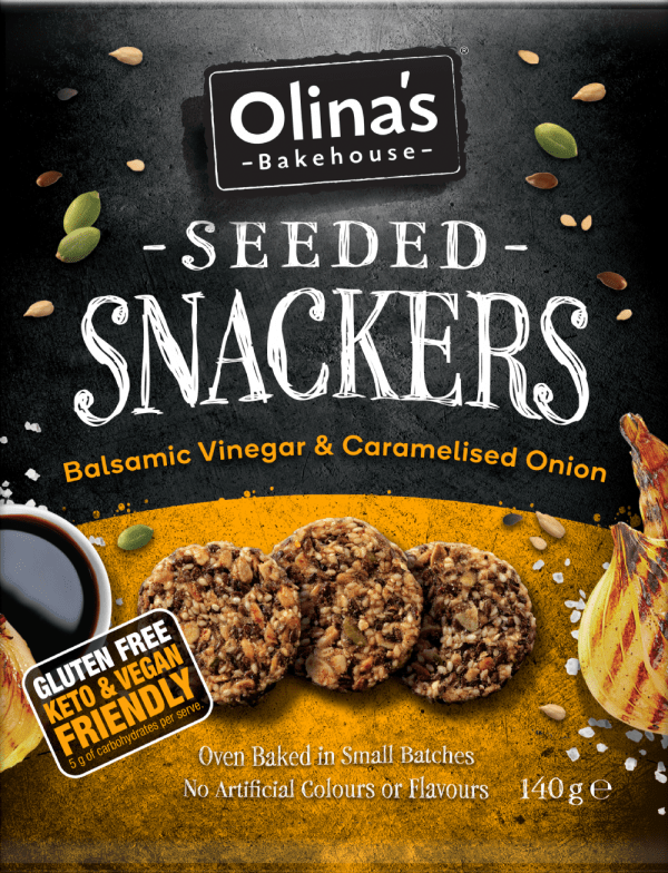 Olinas Seed Snackers Gluten Free Balsamic Vinegar & Caramalised Onion