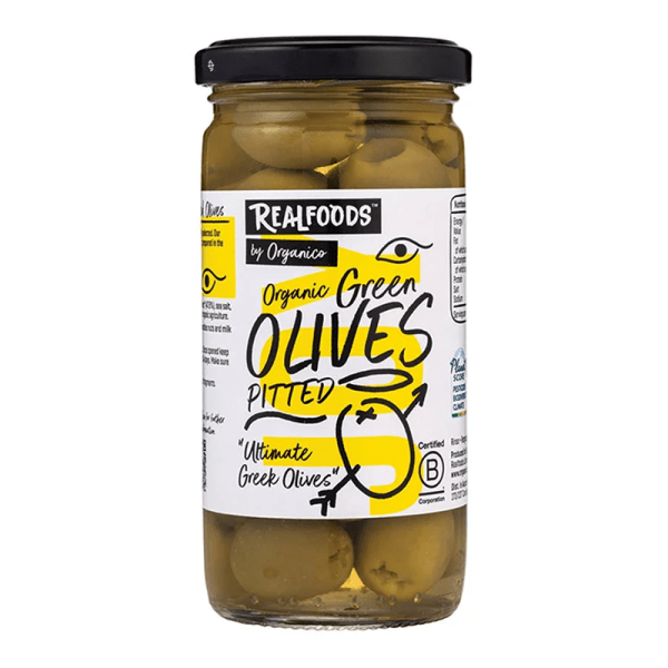 Organico Green & Greek Pitted Olives Brine