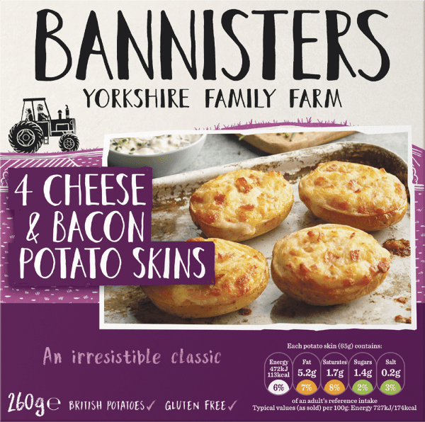 Bannister 4 Cheese & Bacon Potato Skins