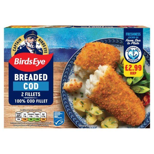 Birds Eye 2 Cod Fillet Bread Crumbs Price Marked £2.99