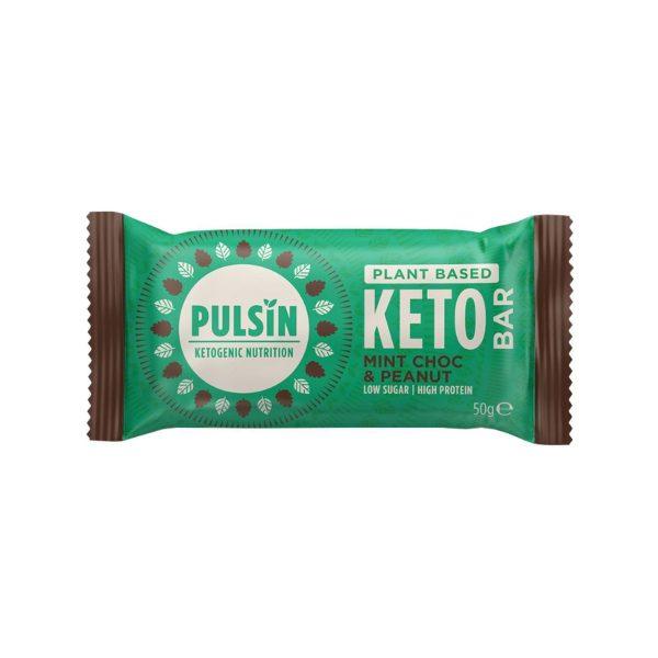 Pulsin Chocolate Mint and Peanut Keto Bar