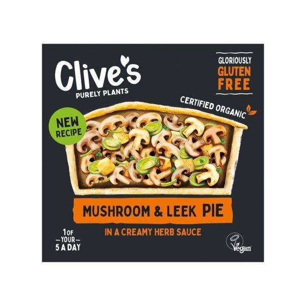 Clives Organic Gluten Free Mushroom and Leek Pie